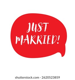Just Married message bubble red