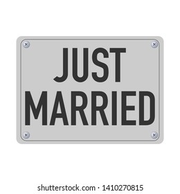 just married metal plate for the car vector