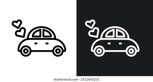 Just married outlined icon vector collection.