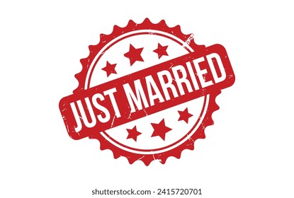 Just Married rubber grunge stamp seal vector