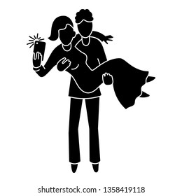 Just married selfie icon. Simple illustration of just married selfie vector icon for web design isolated on white background