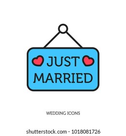 Just Married Sign Icon
