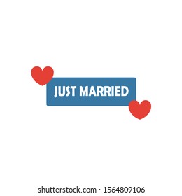 Just Married Sign icon. Simple flat element from honeymoon collection. Creative just married sign icon for templates, software and apps.