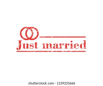 Just married stamp