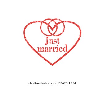 Just married stamp