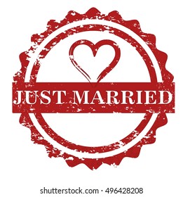 Just Married Stamp Stock Vector (Royalty Free) 496428208 | Shutterstock