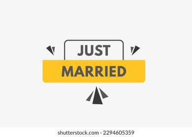 Solo botón de texto casado. Botones Web del icono de la etiqueta del signo de recién casados