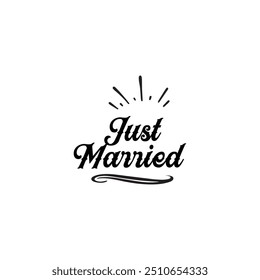 Just married  vector calligraphic or typography eps 10.