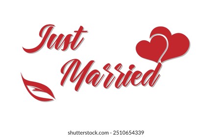 Just married  vector calligraphic or typography eps 10.