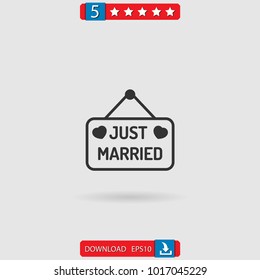 just married vector icon