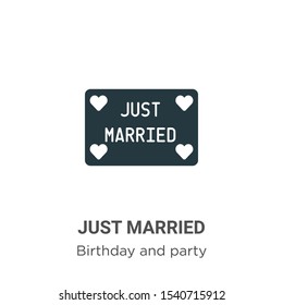 Just married vector icon on white background. Flat vector just married icon symbol sign from modern birthday and party collection for mobile concept and web apps design.
