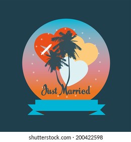 Just married vector label