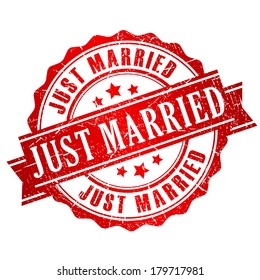 Just married vector stamp