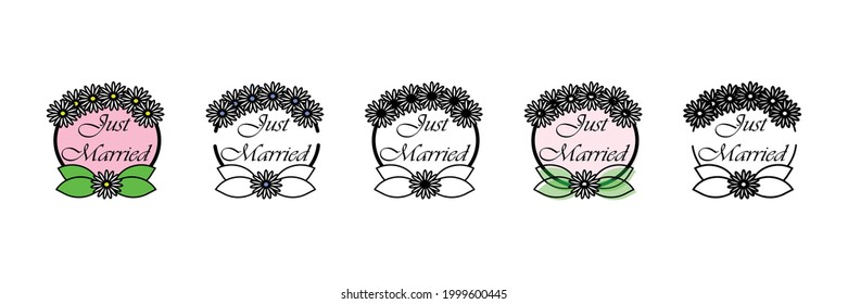 just married vector type icon