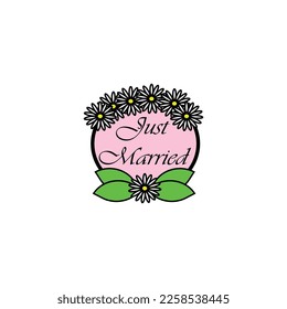 just married vector type icon