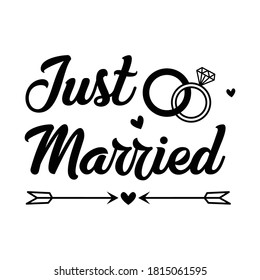 Just married Vector, Wedding Anniversary design vector
