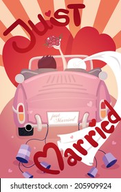 Just married wedding invitation card design , eps10 vector format