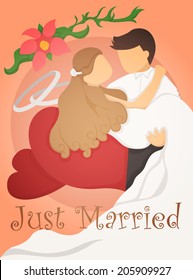 Just married wedding invitation card design , eps10 vector format