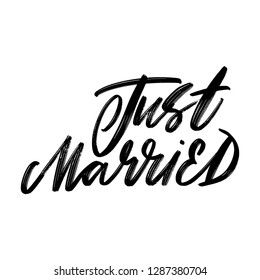 JUST MARRIED. WEDDING LETTERING. VECTOR HAND LETTERING