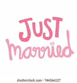 Just married word vector illustration