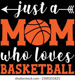 Just A Mom Who Loves Basketball T-shirt Design