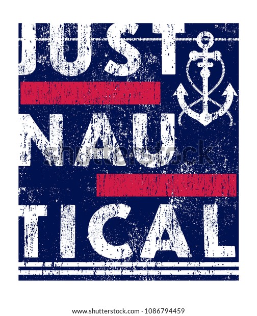 Download Just Nauticalslogan T Shirt Print Stock Vector (Royalty ...
