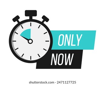 Just now. Sale countdown badges set. Limited time only discount promotions. Vector illustrations set