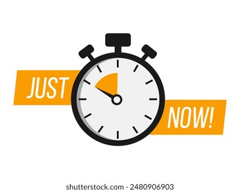 Just now. Sale countdown badges set. Limited time only discount promotions. Vector illustrations set	