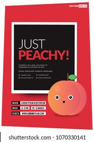 Just Peachy Party Poster Template Design With Time Date and Venue Box