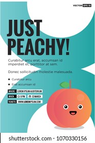 Just Peachy Party Poster Template Design With Time Date and Venue Box