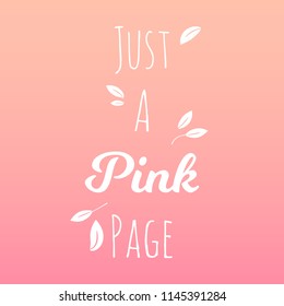 Just a pink page white text on white background vector illustration