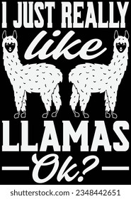 
I Just Really Like Llamas Ok eps cut file for cutting machine