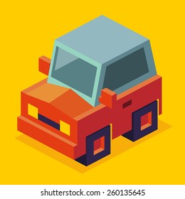 sólo un coche rojo en la ilustración vectorial
