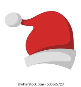 Just red christmas santa hat at white background