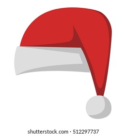 Just red christmas santa hat at white background