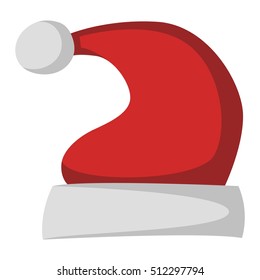 Just red christmas santa hat at white background