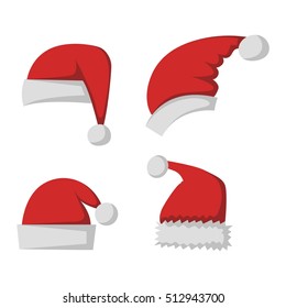 Just red christmas santa hat at white background