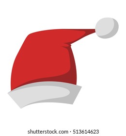 Just red christmas santa hat at white background