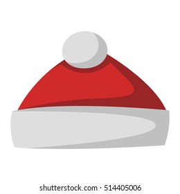 Just red christmas santa hat at white background