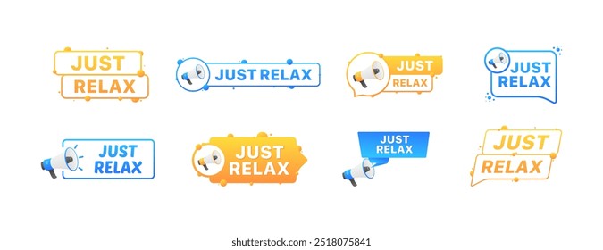 Just relax set icons. Megaphone icons. Flat style. Vector icons.