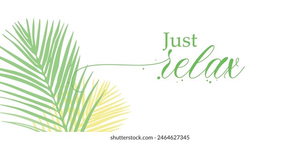 just relax text on white background