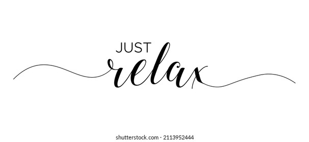 Just relax text vector brush calligraphy banner