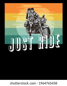 Just Ride Couple T-shirt Design