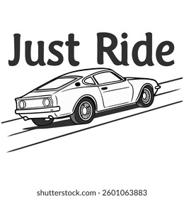 Just ride motivational speech t-shirt design 
