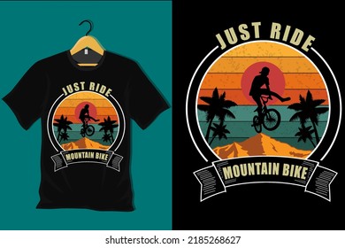 Ride Mountain Bike Retro Vintage T Shirt Design