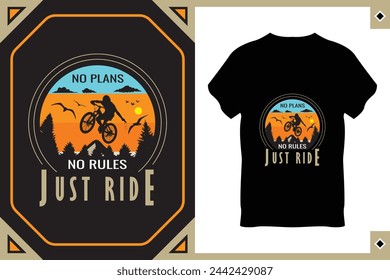 Just Ride T-Shirt Design Vector