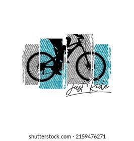 Just Ride Vintage T shirt design print ready template vector art.