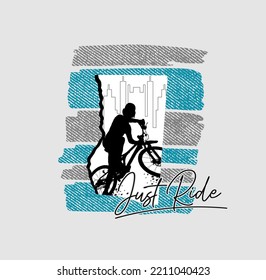 Nur Ride Vintage T Shirt Design Print bereit Vorlage Vektorkunst.