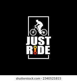 Just Ride Vintage T shirt design print ready template vector art.