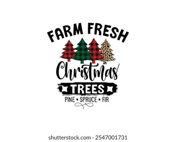 Just A Simple Design red, green and old Gold color For Christmas Day . Farm Fresh Trees  